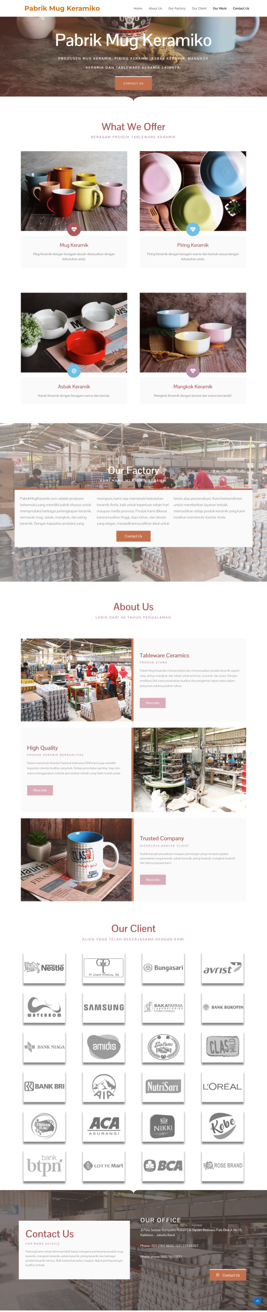 Pabrik Mug Keramik Website Development